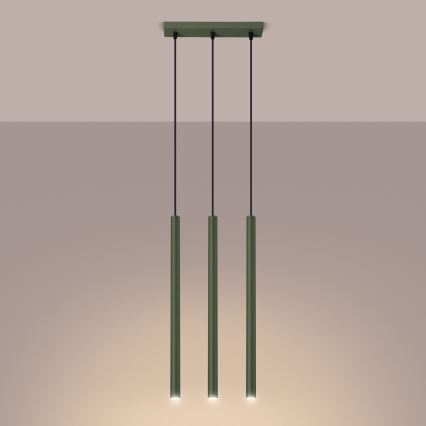 Chandelier on a string PASTELO 3xG9/8W/230V green