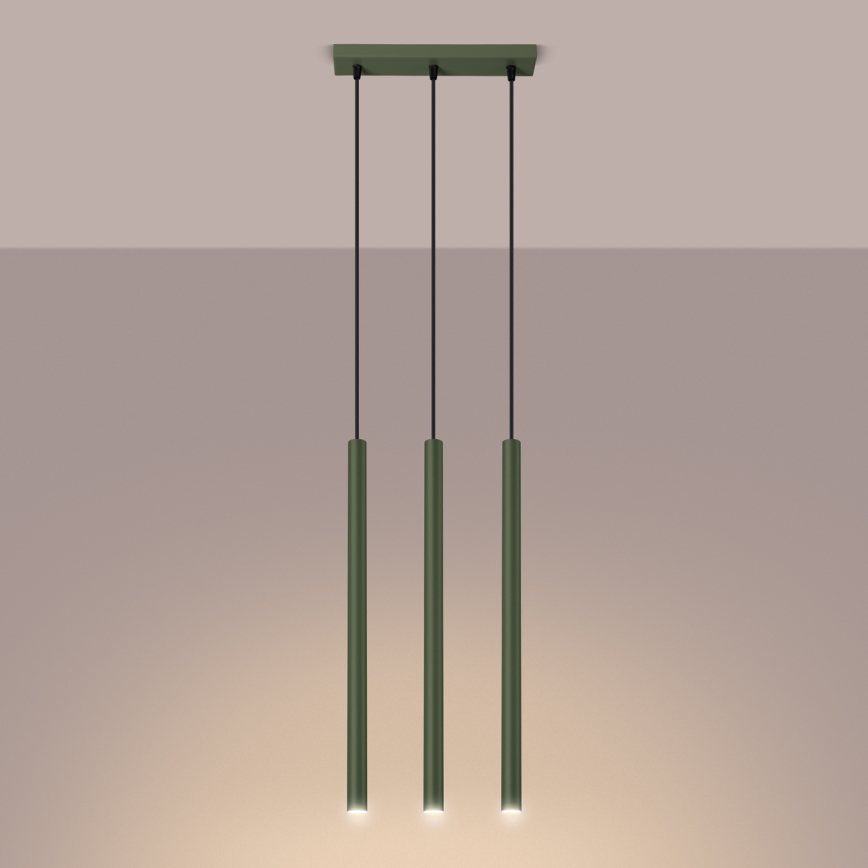 Chandelier on a string PASTELO 3xG9/8W/230V green