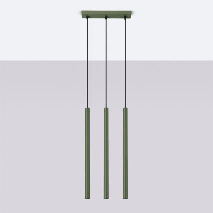 Chandelier on a string PASTELO 3xG9/8W/230V green
