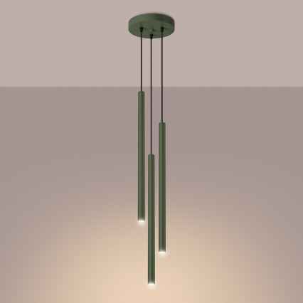 Chandelier on a string PASTELO 3xG9/8W/230V green