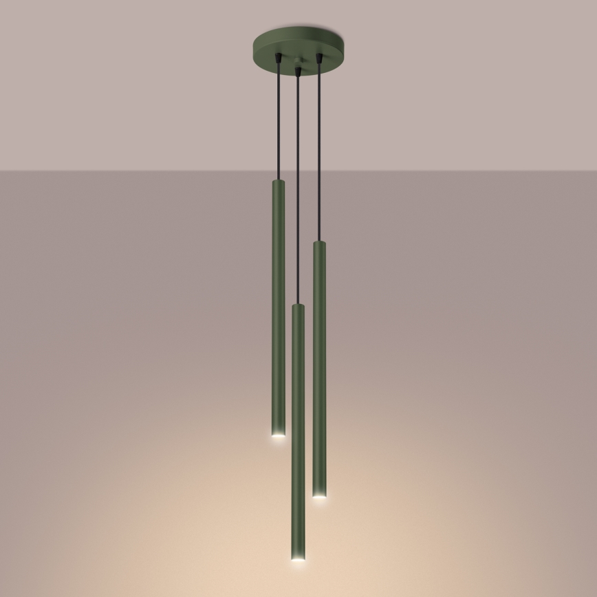 Chandelier on a string PASTELO 3xG9/8W/230V green