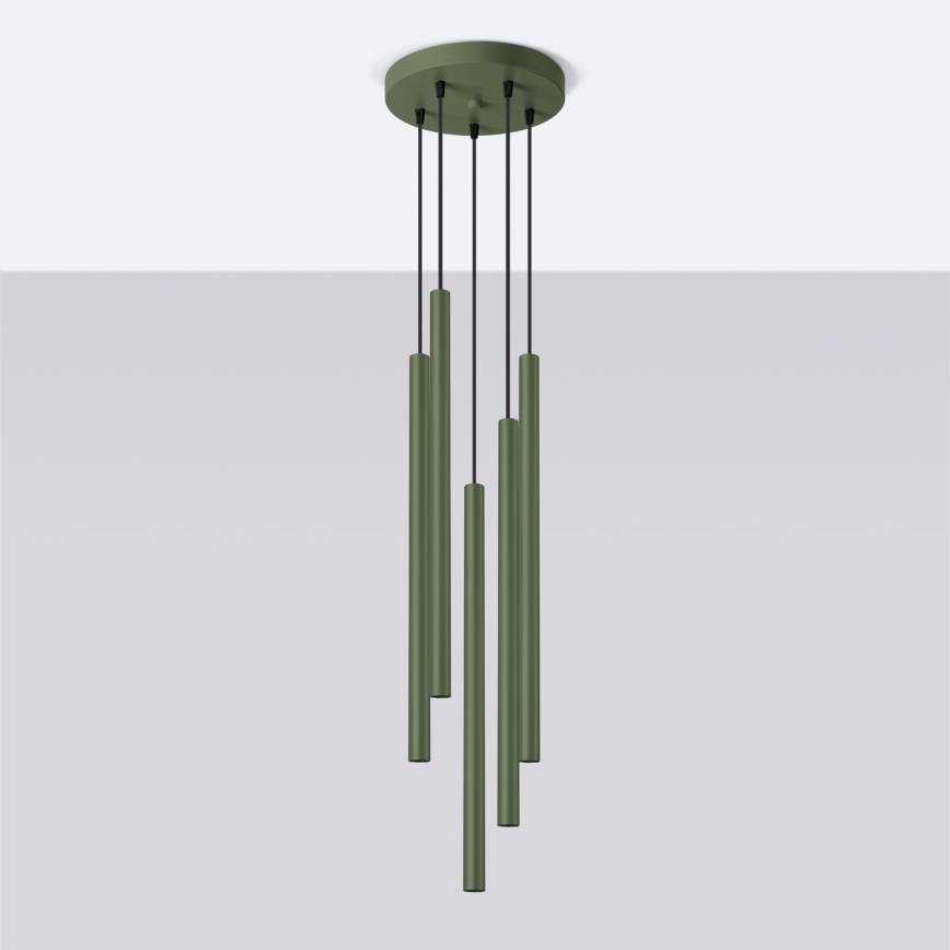 Chandelier on a string PASTELO 5xG9/8W/230V green