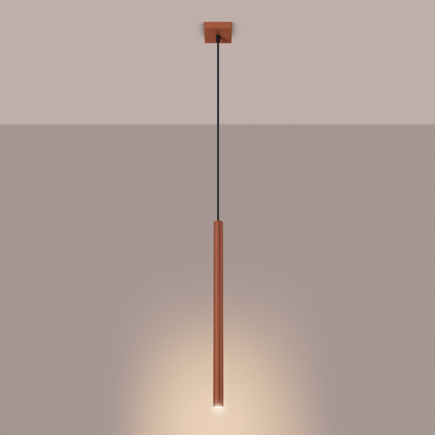 Chandelier on a string PASTELO 1xG9/8W/230V red