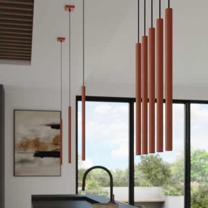 Chandelier on a string PASTELO 1xG9/8W/230V red