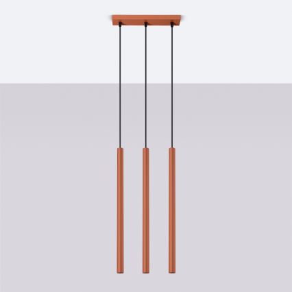 Chandelier on a string PASTELO 3xG9/8W/230V red