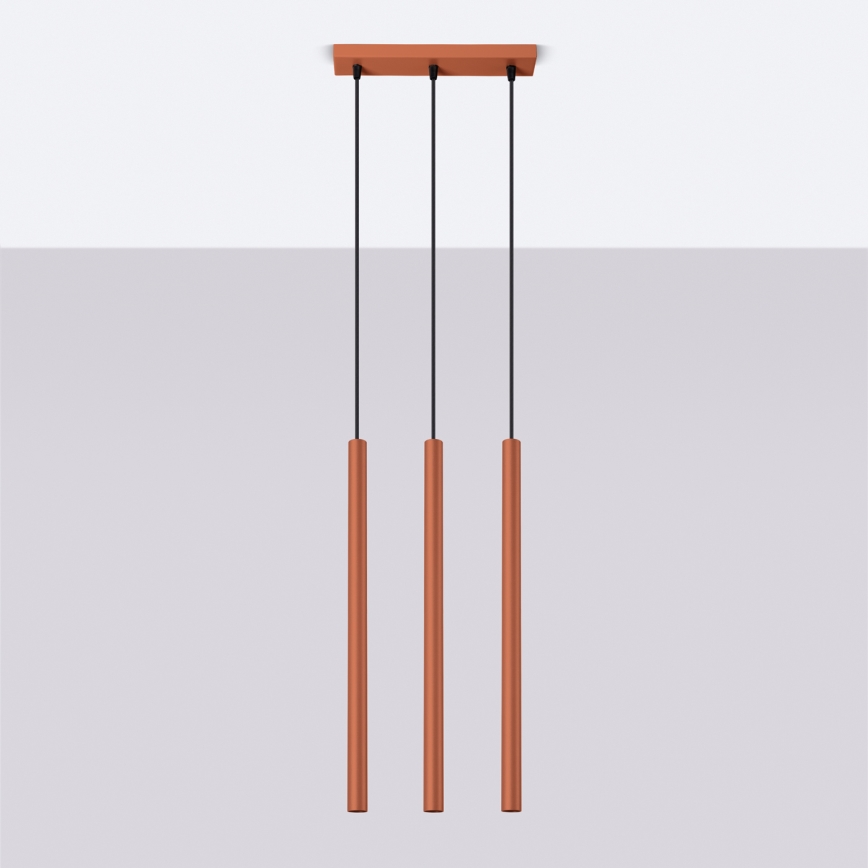 Chandelier on a string PASTELO 3xG9/8W/230V red
