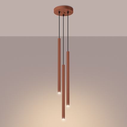 Chandelier on a string PASTELO 3xG9/8W/230V red