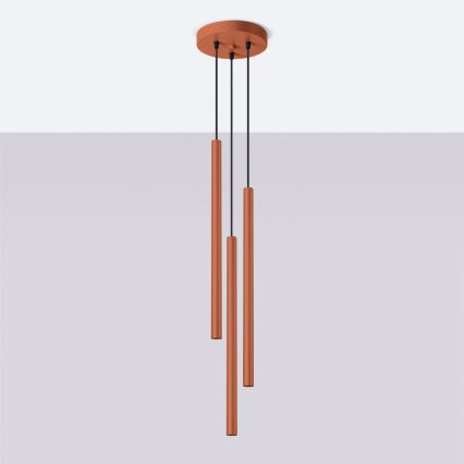 Chandelier on a string PASTELO 3xG9/8W/230V red