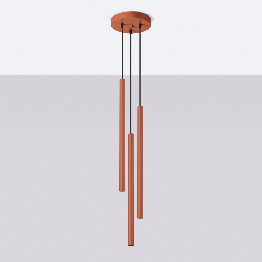 Chandelier on a string PASTELO 3xG9/8W/230V red