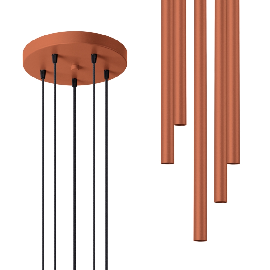 Chandelier on a string PASTELO 5xG9/8W/230V red