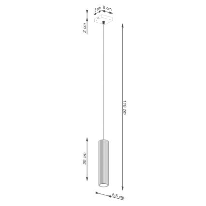 Chandelier on a string KARBON 1xGU10/10W/230V white
