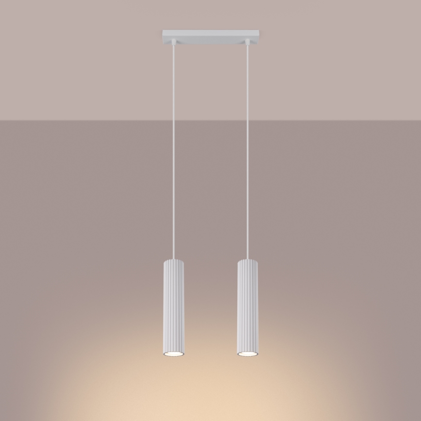 Chandelier on a string KARBON 2xGU10/10W/230V white
