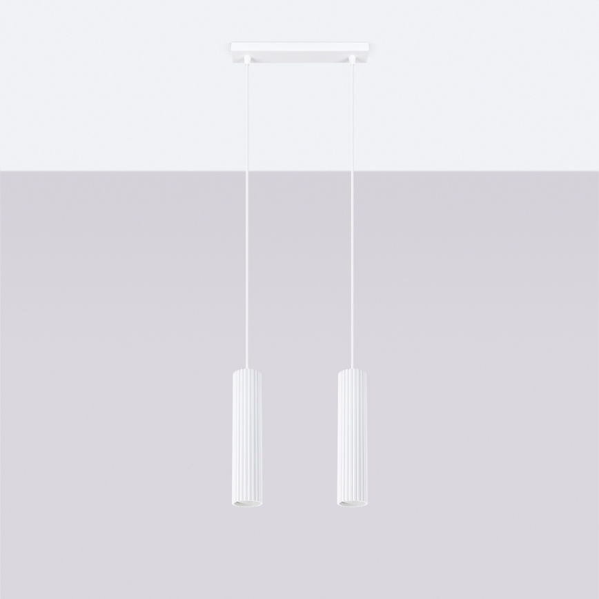 Chandelier on a string KARBON 2xGU10/10W/230V white