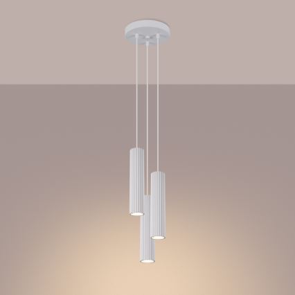 Chandelier on a string KARBON 3xGU10/10W/230V white