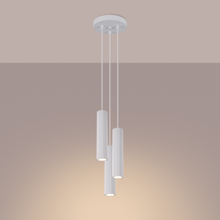 Chandelier on a string KARBON 3xGU10/10W/230V white