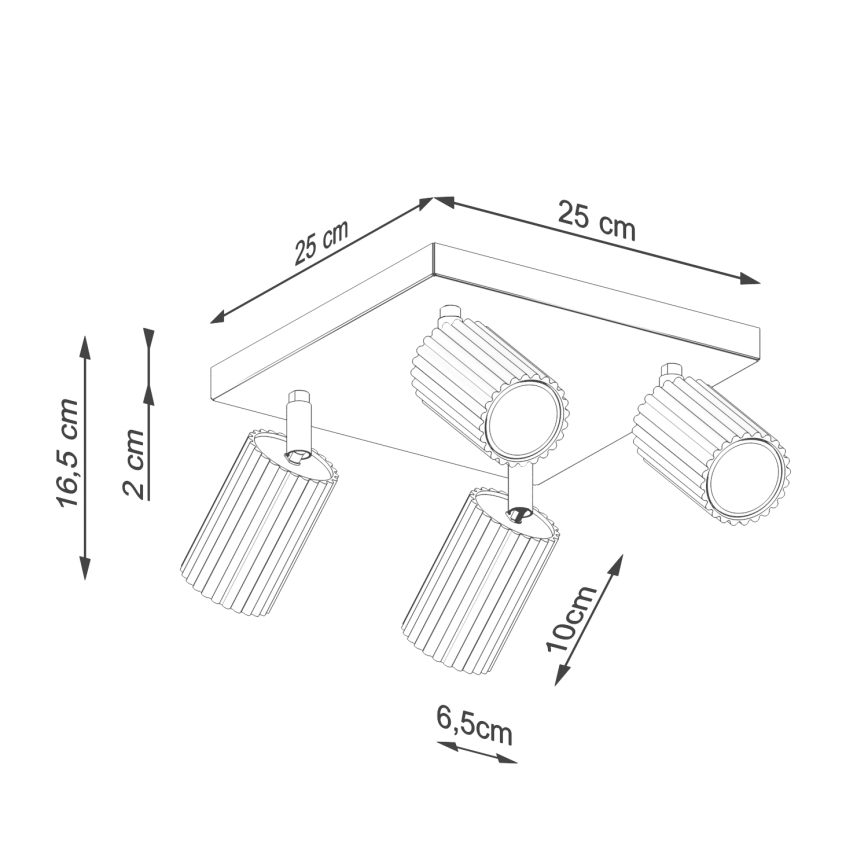 Spotlight KARBON 4xGU10/10W/230V white