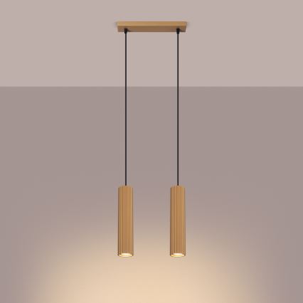 Chandelier on a string KARBON 2xGU10/10W/230V gold