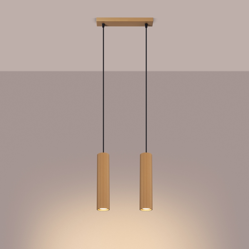 Chandelier on a string KARBON 2xGU10/10W/230V gold