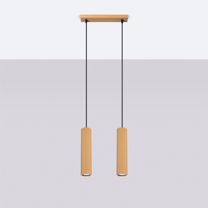 Chandelier on a string KARBON 2xGU10/10W/230V gold