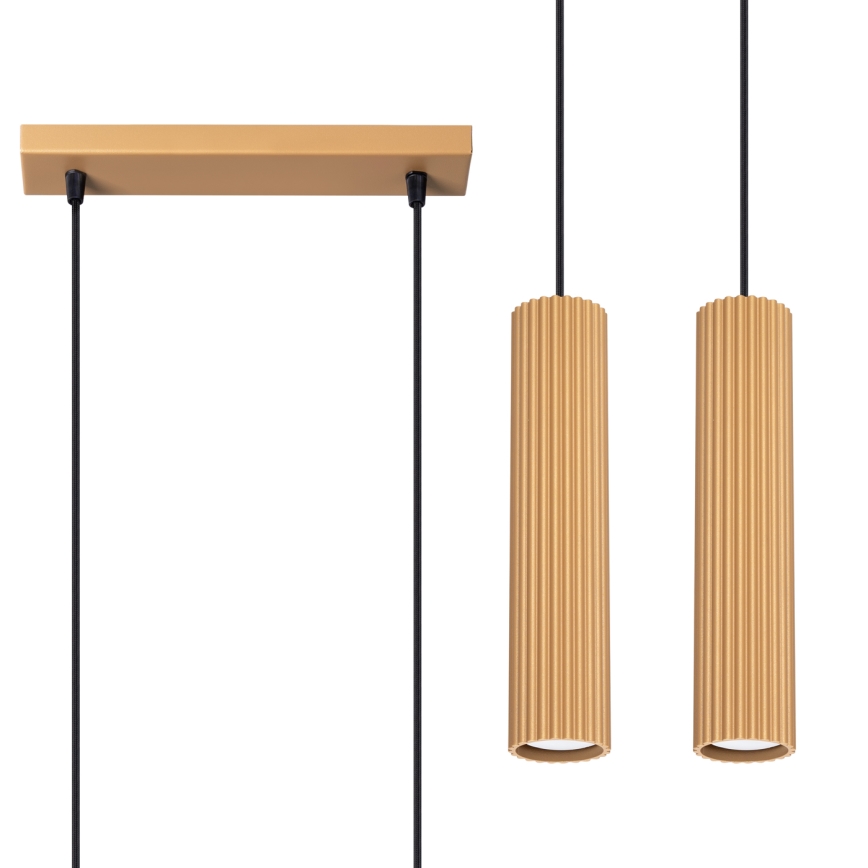 Chandelier on a string KARBON 2xGU10/10W/230V gold