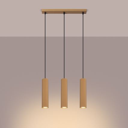 Chandelier on a string KARBON 3xGU10/10W/230V gold
