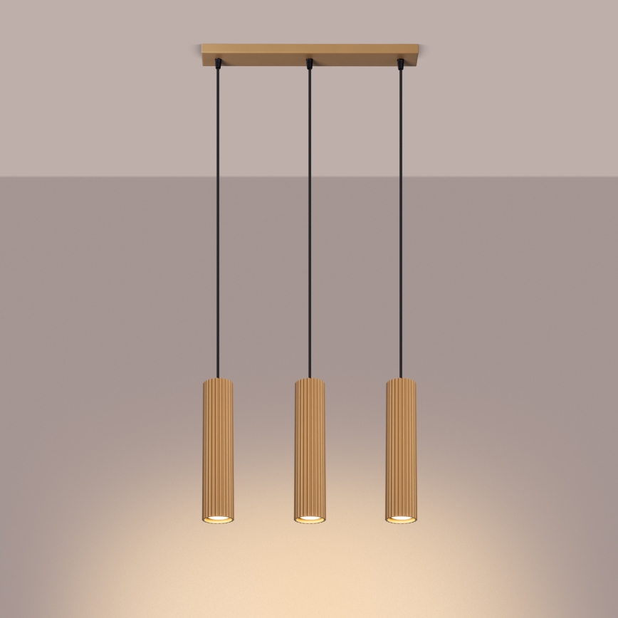 Chandelier on a string KARBON 3xGU10/10W/230V gold