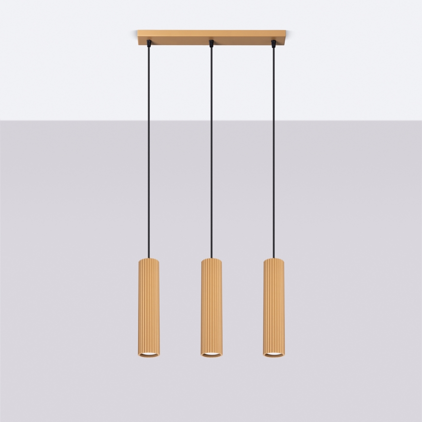 Chandelier on a string KARBON 3xGU10/10W/230V gold