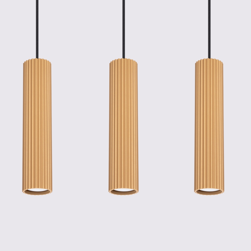 Chandelier on a string KARBON 3xGU10/10W/230V gold