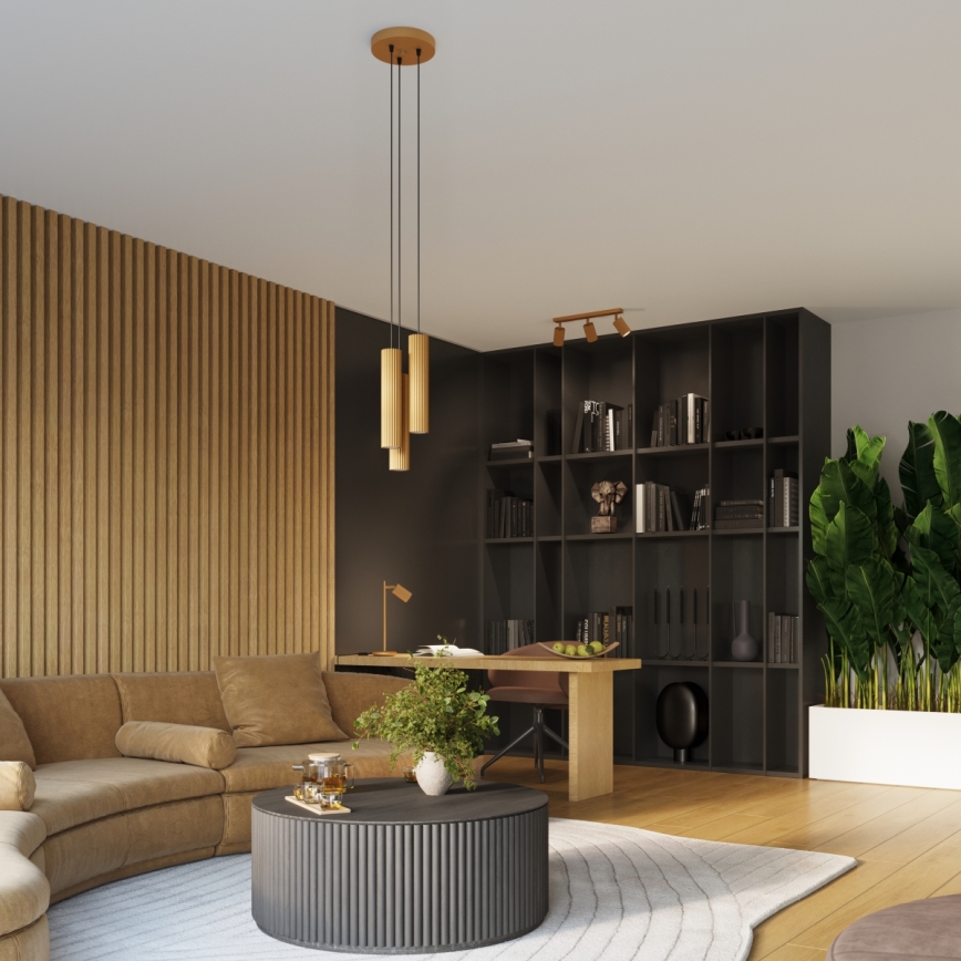 Chandelier on a string KARBON 3xGU10/10W/230V gold