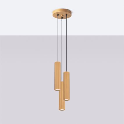 Chandelier on a string KARBON 3xGU10/10W/230V gold