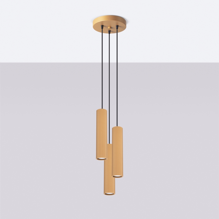 Chandelier on a string KARBON 3xGU10/10W/230V gold