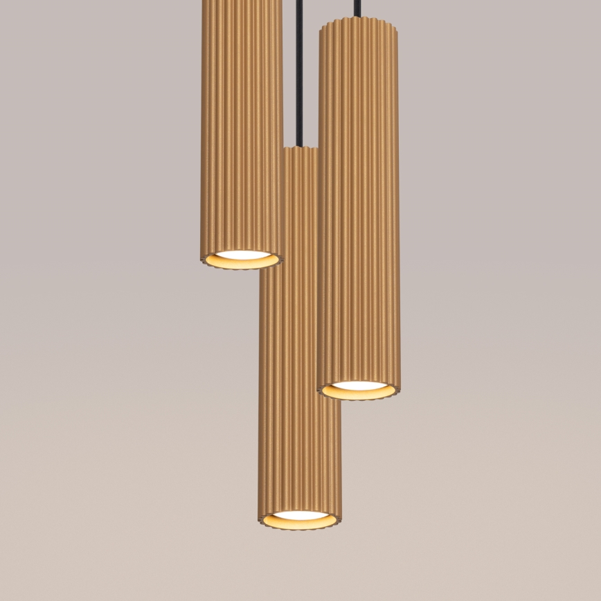 Chandelier on a string KARBON 3xGU10/10W/230V gold