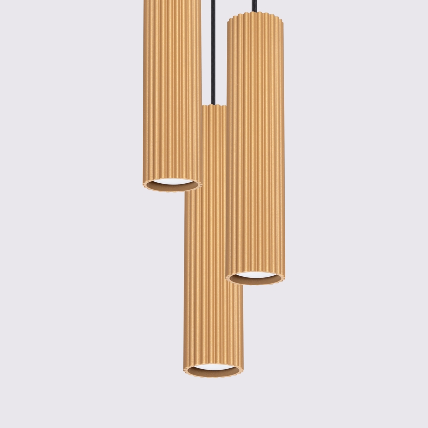 Chandelier on a string KARBON 3xGU10/10W/230V gold