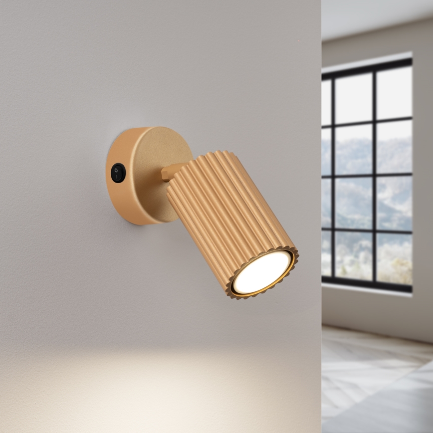 Wall spotlight KARBON 1xGU10/10W/230V gold