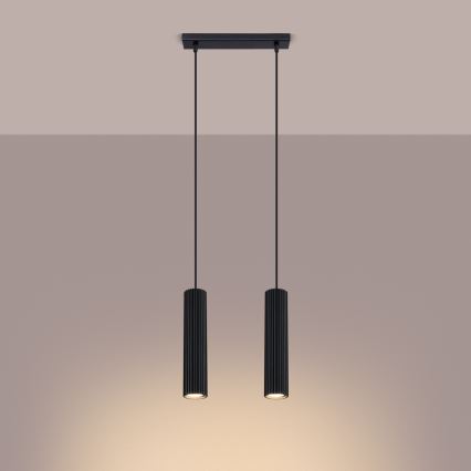 Chandelier on a string KARBON 2xGU10/10W/230V black