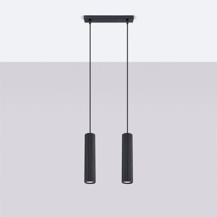 Chandelier on a string KARBON 2xGU10/10W/230V black