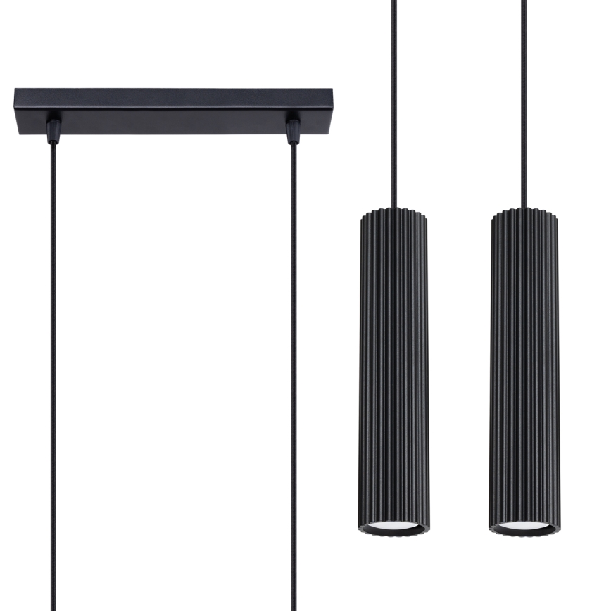 Chandelier on a string KARBON 2xGU10/10W/230V black