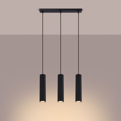 Chandelier on a string KARBON 3xGU10/10W/230V black