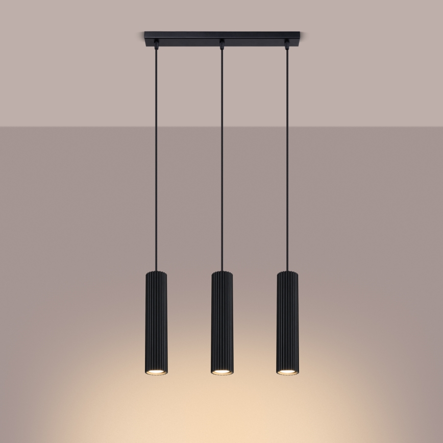 Chandelier on a string KARBON 3xGU10/10W/230V black