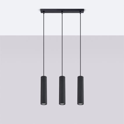 Chandelier on a string KARBON 3xGU10/10W/230V black