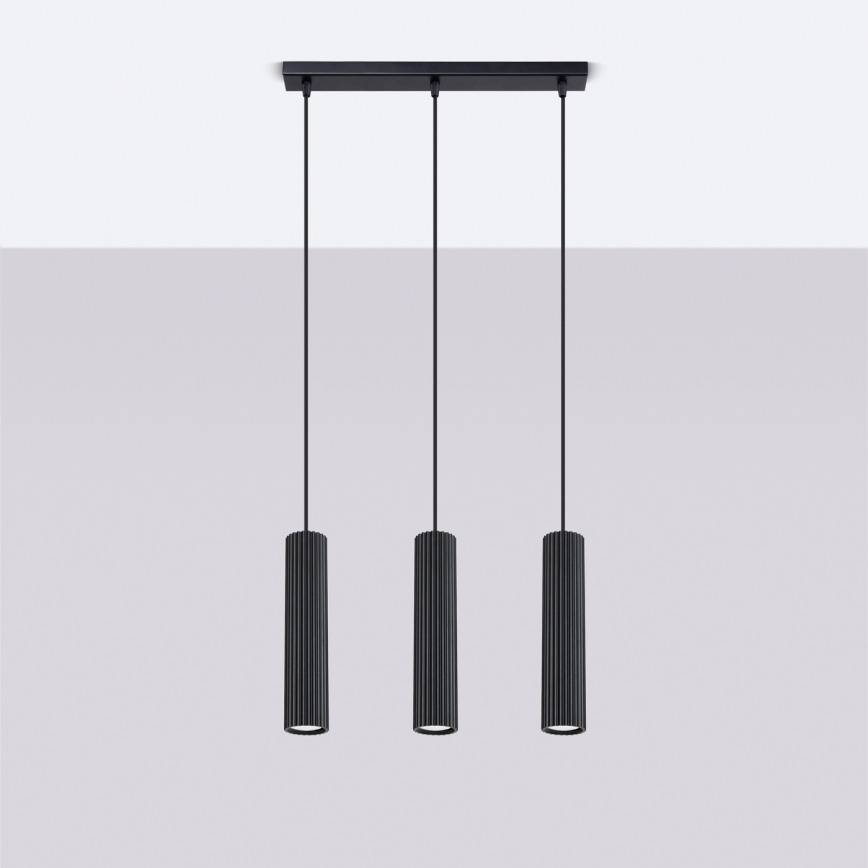 Chandelier on a string KARBON 3xGU10/10W/230V black
