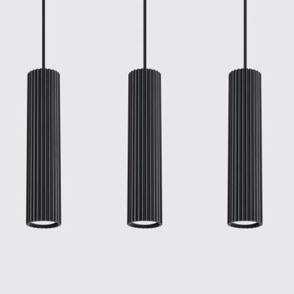 Chandelier on a string KARBON 3xGU10/10W/230V black