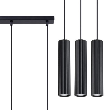 Chandelier on a string KARBON 3xGU10/10W/230V black