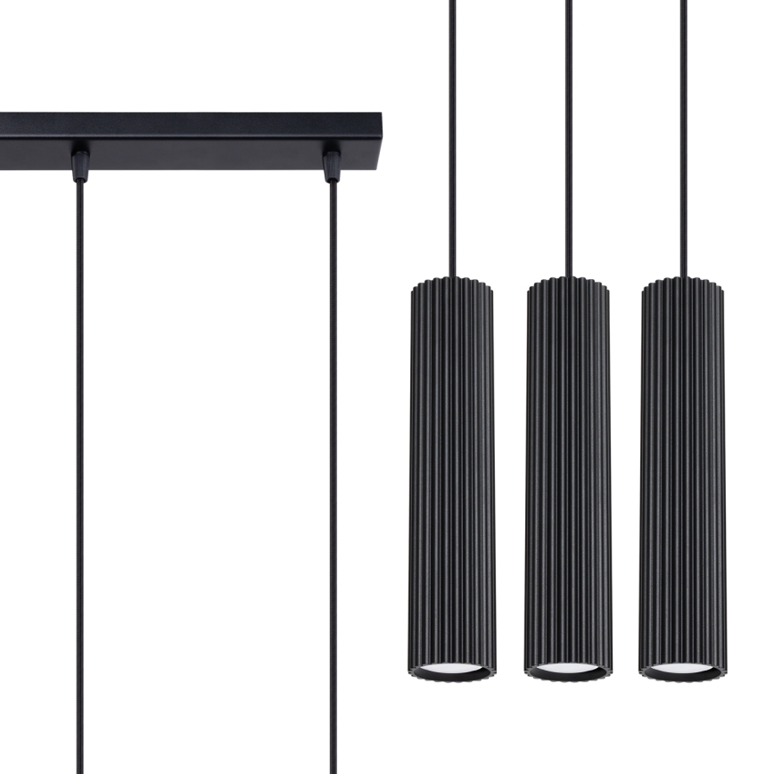 Chandelier on a string KARBON 3xGU10/10W/230V black