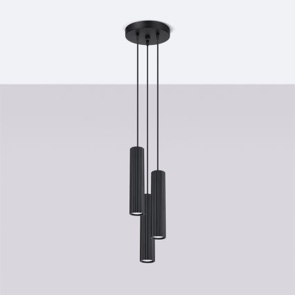 Chandelier on a string KARBON 3xGU10/10W/230V black