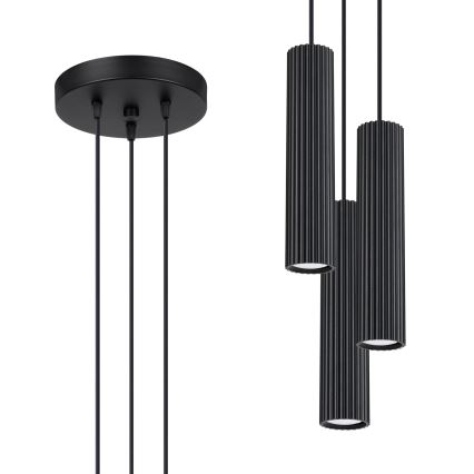Chandelier on a string KARBON 3xGU10/10W/230V black
