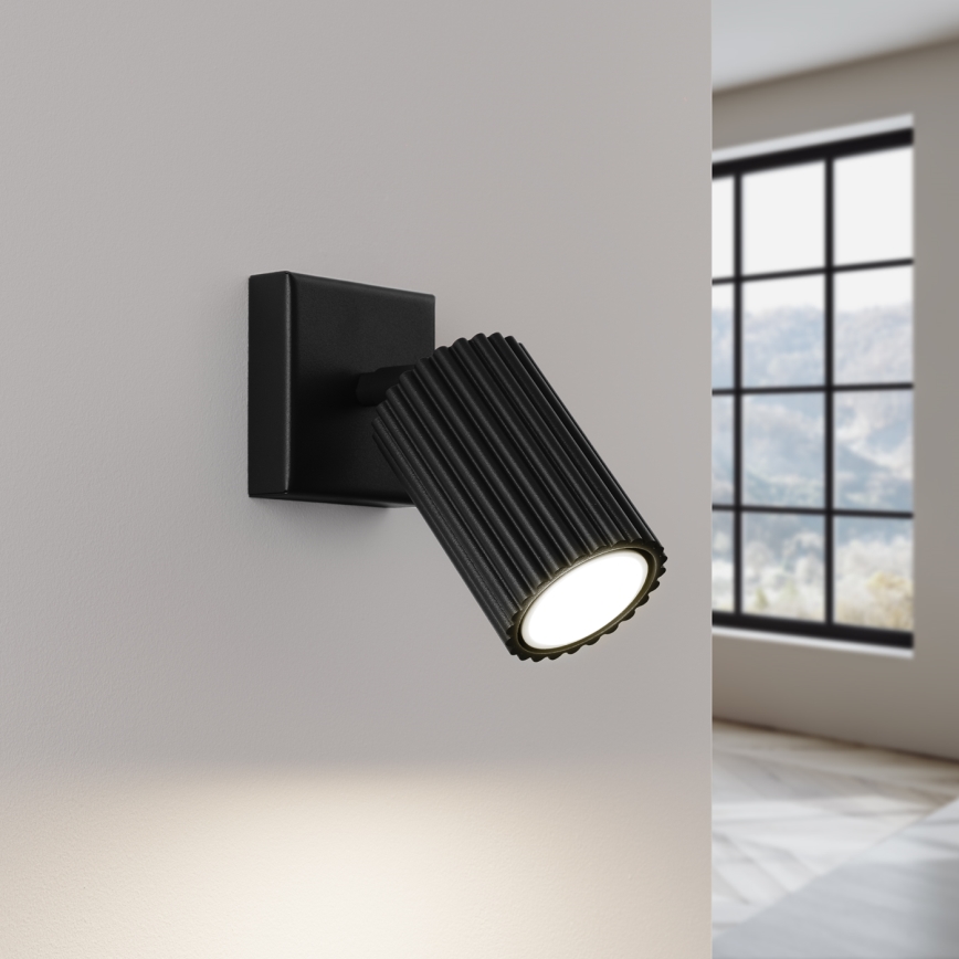 Wall spotlight KARBON 1xGU10/10W/230V black