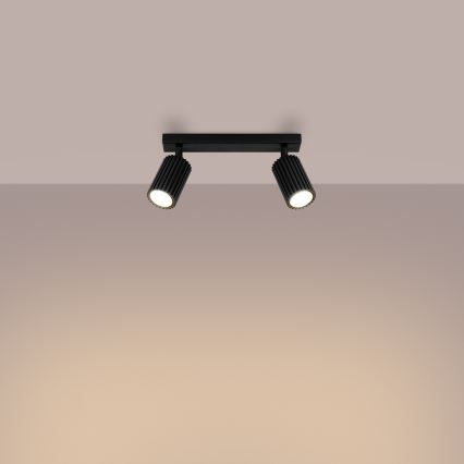 Spotlight KARBON 2xGU10/10W/230V black