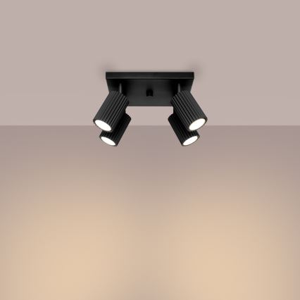 Spotlight KARBON 4xGU10/10W/230V black