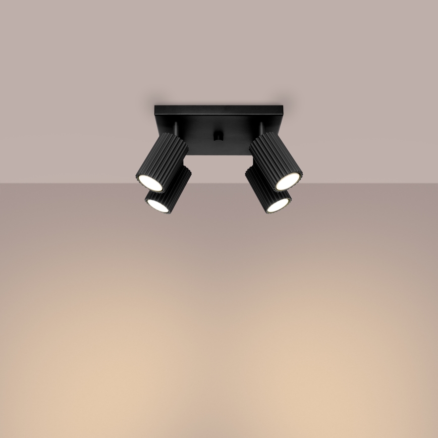 Spotlight KARBON 4xGU10/10W/230V black